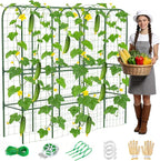 62in Tall Cucumber Trellis for Raised Bed, 68" L x 62" H Metal Garden Trellis for Climbing Plants Outdoor, U-Shape Vegetables Trellis Support for Squash Zucchini Peas Grape