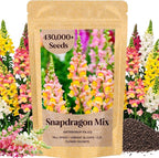 430,000+ Snapdragon Seeds for Planting - 1.4oz Bulk Pack 5-Color Mixed Snapdragon Flower Seeds (Antirrhinum majus) for Garden Beds, Borders, Pots & Cut Flower Displays, Instructions Included