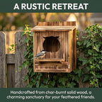 Owl House Bird House for Outside - 14.2×12×7.5 Inch Screech Owl Nesting Box, Owl-Shaped Entrance, Wooden Bird Box, Easy to Install, Ideal for Backyard Birding & Wildlife