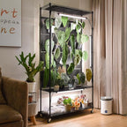 Bstrip Plant Cabinet with Pegboard, 3 Tier Plant Shelf with Grow Light, Metal Plant Stand with 4 Pack 96W Grow Lights for Indoor Plant, Foliage Plants, Seed Starting, 35.4"x13.8"x71"