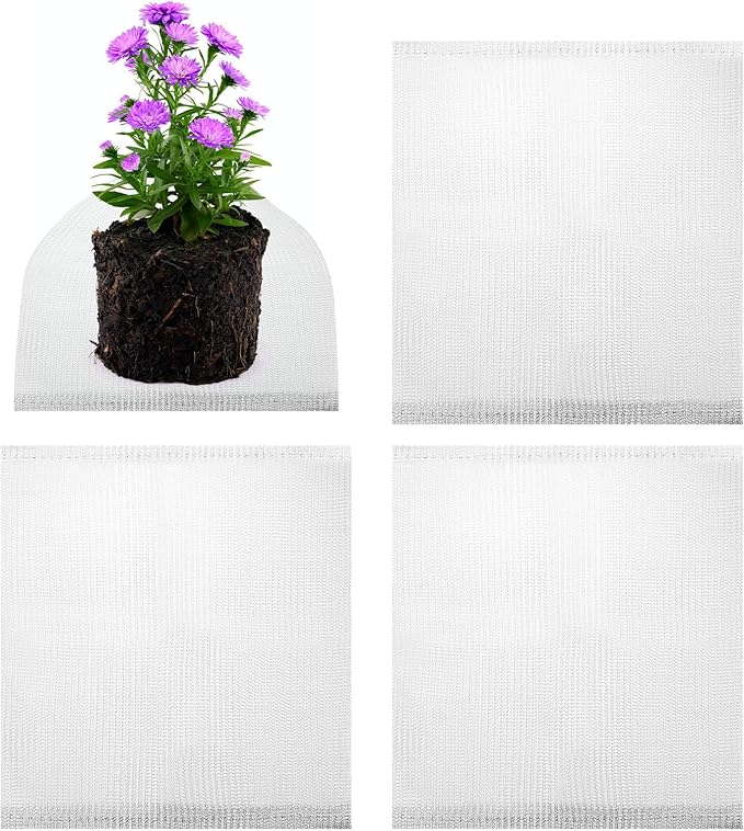 M METERXITY 4-Pack 5 Gallon Plant Root Protector 18x16 Inch, Stainless Stainless Root Guard Baskets Wire Mesh Garden Protection Netting for Tree/Tubers/Crops/Flower/Vegetables/Fruit