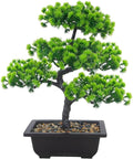 Artificial Bonsai Tree 15.8" Faux Juniper Bonsai Tree in Pot Realistic Fake Desk Plant Mini Bonsai Trees Small Japanese Decor for Bookshelf Table Office Bedroom Home Garden Indoor