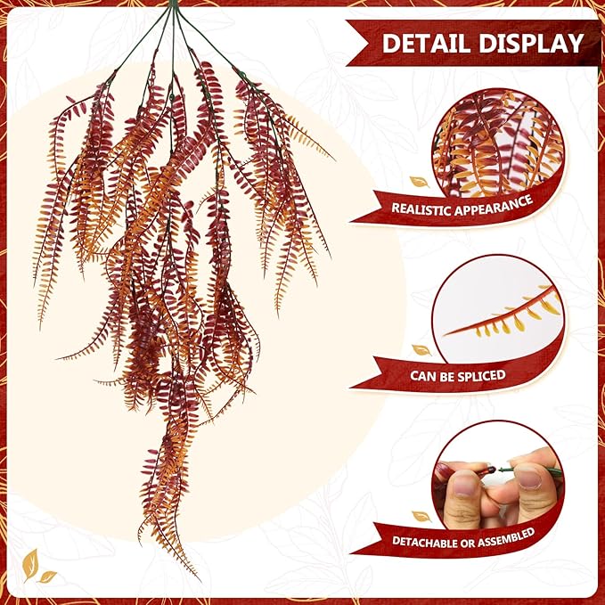 2-Pack Fake Hanging Plants, Faux Hanging Plant Artificial Greenery for Living Room Bedroom Boho Wall Shelf Indoor Outdoor Decor (Red Coreopsis)