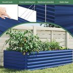FOOWIN 2pcs 6x3x2ft Galvanized Raised Garden Bed, Planter Raised Garden Boxes Outdoor, Large Metal Raised Beds for Gardening, Garden Bed for Vegetables, Flowers, Herb,269 Gallon Capacity, Royal Blue