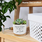 Coworkers Leaving Gifts Plant Pots, Boss Appreciation Gifts Succulent Planters, Never Forget The Difference You Make Ceramic Plant Flower Pots for Home Office Desk Table Shelf(No Plants)