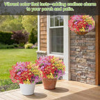 Artificial Flowers for Outdoor,Silk Flowers No Fade Fake Plastic Flowers UV Resistant Faux Plants for Outdoors Outside Front Porch Hanging Planter Window Box Garden Home Decoration,42 Pack(Mixed)