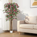 Garvee 6FT Artificial Bougainvillea Tree, Faux Silk Bougainvillea Plant in Pot, Indoor Outdoor Decor, Potted Faux Flower Tree for Home Office Garden Living Room