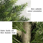 Outdoor Artificial Cedar Topiary Tree, Faux Evergreen Shrubs for Front Porch Decor, Lifelike Fake Bushes Plants for Home Living Room Front Door Decor (1, 6ft)