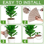 Newtay 6 Pcs Plant Pot Grid Soil Protector Covers Cuttable Flower Protector from Animals Cat Digging Stopper Plant Pot Cover with Stakes for Indoor Outdoor Gardening (20.5 +11.8+7.5 Inch,Brown)