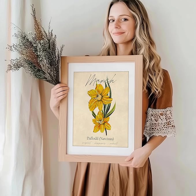 March Birth Flower Art Print - 11x14 (Unframed) | Capturing the Splendor of the March Birth Flower | Decor Accent for Birthdays and Special Occasions | Living Room Decor | Modern Home Decor