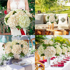 ZYTUYO 3PCS Cream Champagne Hydrangeas Artificial Flower 21" Real Touch Faux Latex Fake Hydrangeas Silk Bouquet for Home Kitchen Living Room Spring Table Office Wedding Party Arrangement