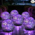 MLKNK Solar Globe Lights Outdoor Waterproof-Solar Balls-Solar Garden Lights-Orbs for Outside 6 Pack Cracked Glass Ball for Lawn Patio Yard Backyard Decorations