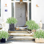 42 Pcs Fake Lavender Flowers Outdoor UV Resistant Faux Plastic Lavender Flowers No Fade Artificial Lavender Purple Plants for Outside Garden Porch Window Box Hanging Planter Decor (White)
