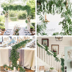 RECUTMS Artificial Willow Leaves Vine Twigs 2Pcs 6Ft Fake Hanging Plant Silk Willows Leaf Ivy Garland Faux Italian Ruscus Greenery Indoor Outdoor Wedding Arch Jungle Beach Birthday Party Garden Decor