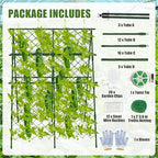 63"H x 47"L Cucumber Trellis for Raised Bed, Adjustable Garden Trellis for Climbing Plants Outdoor with Climbing Net and Plant Support Clip, A-Frame Trellis for Vegetable, Cucumbers, Tomatoes