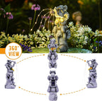 Pohabery Solar Garden Decor Elephant Statue Outdoor, Luck Triple Elephant Decorations for Yard Porch Lawn Patio - Ideal Gifts for Women Mom Grandma Senior Elder or Birthdays 12"