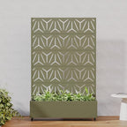 Casaphoria Metal Raised Garden Bed with Trellis and Wheels, 72"x47"x16" Arched Planter Box for Climbing Plants, Vegetables & Vines, Features Drainage Holes and Privacy Screen, Grey-Star