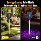 Rossetta Solar Bug Zapper Outdoor, Mosquito Zapper with Flame Lamp & Projector Light, 4200V Electric Fly Zapper Waterproof Rechargeable Mosquito Killer, Cordless Fly Trap for Patio, Backyard, Garden