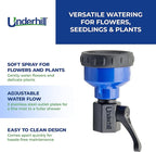 Underhill RainPro™ Gentle Spray Nozzle w/valve - Professional Soft Rain Shower Hose Nozzle with 3 Pattern Options – Unbreakable commercial quality for Gardens, Nurseries & Greenhouses