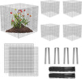 20 Pcs Plant Protector from Animals, 5 Pack 12'' x 12'' Reusable Metal Square Plant Cages, Wire Mesh Garden Cloches to Keep Rabbits, Squirrels and Chicken Out and Protection Vegetables Flowers Shrubs