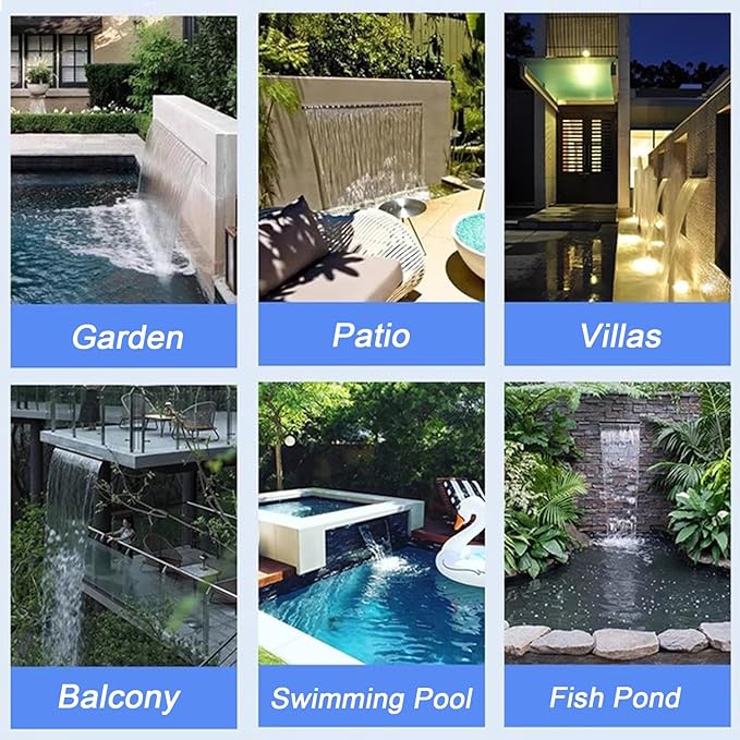 Stainless Steel Waterfall Spillway Kit - Straight Spout Fountain for Garden, Backyard & Pool Water Features - Enhance Your Outdoor Oasis with Elegant Water Flow