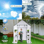 Greenhouse, Portable Mini Walk-in Green House for Outdoors with Roll-up Zipper Door, Anchors, and UV-Resistant Cover