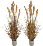 47" Artificial Grass Plants (4ft, 2 Pack) - Artificial Faux Plants Featuring Tall Grass, Fake Grass, Yellow Home Decor for Indoor Floor Plant Display（Yellow）