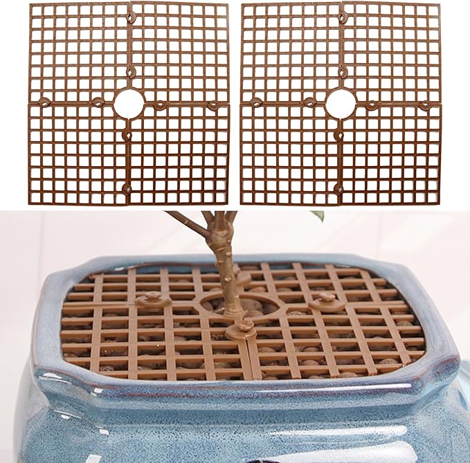 3 Pcs Plant Pot Cover Plant Protector from Animal 11.8" Plant Pot Grid with Center Cutout Cuttable Flower Cover Soil Protectors