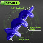 SYITCUN Auger Drill Bit for Planting - 3.5"X16" Heavy-Duty Garden Auger Spiral Drill Bit - Bulb Planter Tool & Auger Post Hole Digger - 3/8" Hex Drive Drill