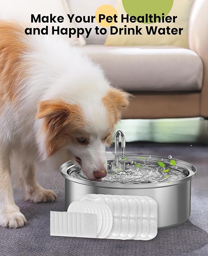 oneisall 8 Set Filters for PWF-002 Dog Fountain | Contain 8Sets Filter,Higher Adsorption Efficiency,Wide Compatibility,Dual Pump Protection, Lower Long-term Pet Expenses