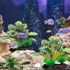 Moonorange Reptile Artificial Plants, Terrarium Plants Decorations Supplies, Aquarium Fish Tank Plant, Amphibian Habitat Hideout Tank Accessories(M Set-4pcs/B)