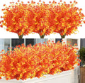 6 Bundles Artificial Fall Flowers No Fade Faux Autumn Plants, Fake Indoor Outdoor Greenery for Thanksgiving Christmas Wedding Party Home Garden Fireplace Décor (Gold Yellow)