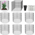 Eunika 8 Pack Round Plant Protector from Animals,24 Pcs 12" x 12" Metal Mesh to Keep Animals Out Wire Plant Protectors for Rabbits Chicken Duck Barricades for Garden Vegetable Flowers Protection