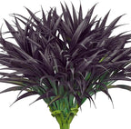 Ouddy Decor 20 Pcs Fake Outdoor Plants Artificial Grass Greenery Stems Faux Plastic Plants UV Resistant for Spring Summer Indoor Outside Garden Hanging Porch Patio Window Box Home Decor, Black Purple