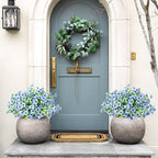 ATTGREAT Artificial Flowers Outdoor Faux Plants UV Resistant Fake Patio Flowers Plastic Greenery Plnats Outside Bulk for Spring Garden Hanging Planter Home Vase Decor, 12 Bundles (Blue)