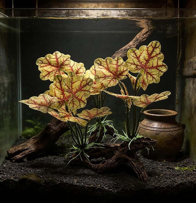 M2cbridge Fish Tank Plastic Soft Grass Artificial Betta Water Plants Decoration Goldfish Hide 2pcs (Light Yellow)