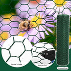 West Bay 39.4Ft x 16In Plant Protectors from Animals, Plant Cages for Outdoor Plants, Chicken Wire Netting to Keep Animals Out, Metal Mesh Plant Protector with Ground Stakes, Nylon Ties & Pliers