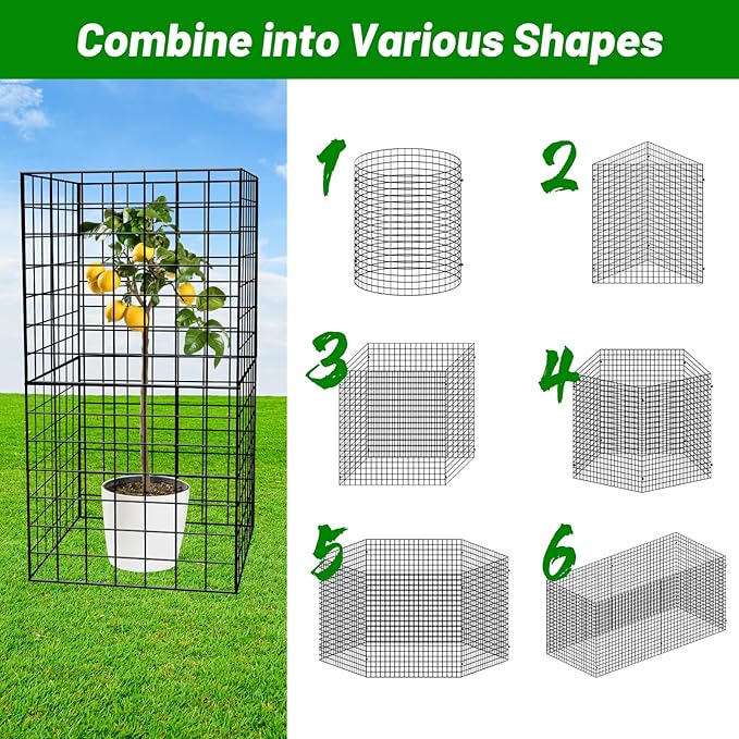 U0U 15PCS 5 Pack Plant Protector from Animals, Metal Mesh to Keep Animals Out,Plant Cages for Outdoor Plants,Plant Guards from Animals Rabbits Chicken Squirrels (11.8 x 15.7inch-5 Pack)
