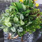 Cindeer 24 Pcs Artificial Flowers Planters for Outdoors, UV Resistant Faux Fake Greenery Plastic Plants Outdoor Indoor for Spring Summer Decors Wedding
