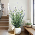 Lifelike Artificial Tall Grass Plant Indoor Outdoor Realistic Floor Plants Fake Lavender Faux Grass Plastic plantas Synthetic Pampas Grass for Home Office Wedding Patio Decor Housewarming Gift