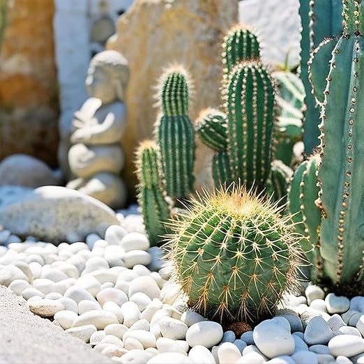River Rocks, 20lbs White Pebbles for Indoor Plants, 1-2 Inch Aquarium Rocks, Natural Stones for Landscaping Garden Paving Plant Rocks Crafting Walkways