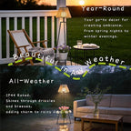 2 Pack Outdoor Solar Floor Lamp, 36'' Solar Lights Outdoor Waterproof with Plant Stand, Dusk to Dawn, Warm Yellow Light, Black Metal Stand for Deck Porch Patio Garden Decor