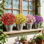 Alupssuc 20 Bundles Artificial Flowers for Outdoor Indoor Decoration, UV Resistant No Fade Fake Plants Eucalyptus, Colorful Faux Spring Flowers for Outside Yard Porch Patio Garden Home Window Box