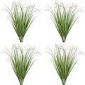Artificial Shrubs Bushes Fake Plastic Tall Wheat Grass 16 Bundles, Faux Greenery Plants for Indoor Outdoor Décor Home Garden Verandah Kitchen Office Wedding Christmas DIY Decoration Green Leaves 16p