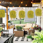 Artificial Hanging Flowers for Outdoors Spring Summer Decoration, 8PCS UV Resistant Silk Fake Hanging Plants for Patio Porch Front Yard Window Garden Indoor Decor(Yellow,8PCS)