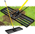 Lawn Leveling Rake, 30"x10" Heavy Duty Sand Leveling Tool with 7FT Long Handle, Steel Golf Rake for Soil, Compost, Gravel, Lawn Leveler for Yard, Garden, Golf Course, Landscaping Level Tool