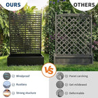 Metal Raised Garden Bed with Trellis & Privacy Screen, 71.5"x47"x16" Galvanized Metal Planter Box with Wheels & Drainage Holes for Patio Balcony Climbing Plants Flowers Vegetable, Black