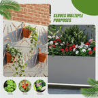 Casaphoria Metal Raised Garden Bed with Trellis and Wheels, 47"x47"x16" Planter Box for Climbing Plants, Vegetables & Vines, Features Drainage Holes and Privacy Screen, Grey-Star