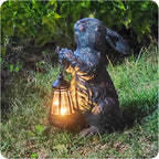 Solar Garden Outdoor Decor Bunny Statues,Figurine Decorations Rabbit for Yard Patio Lawn Balcony Ornament, Home Houses Holiday Lighting, Unique Housewarming Gifts for Mom Grandma Women Wife Sister
