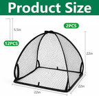 DECOHS 2 Pcs Pop-Up Mesh Plant Cover Tent, 22 x 22 x 22 Inch Garden Net Cage Guard Cover, Plant Protector Enclosure with 12 Ground Stakes for Protecting Plants Vegetable Fruit from Birds Insects